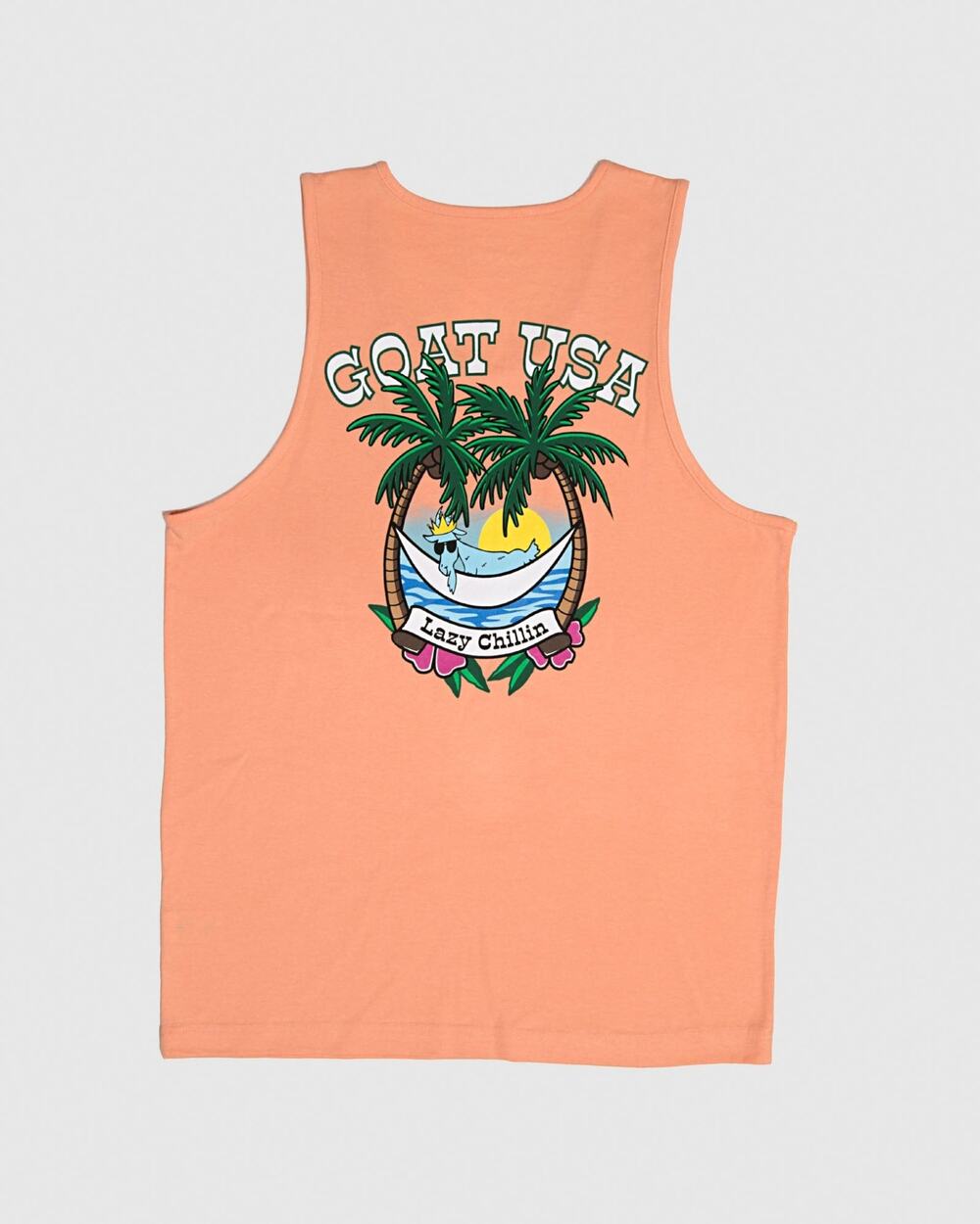 NWT Goat USA Peach Cream Lazy Chillin Sleeveless Tank Top Men's Size Medium